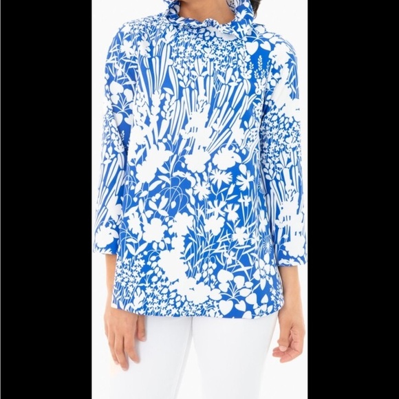 Tuckernuck Tops - Floral Blue and White Blouse